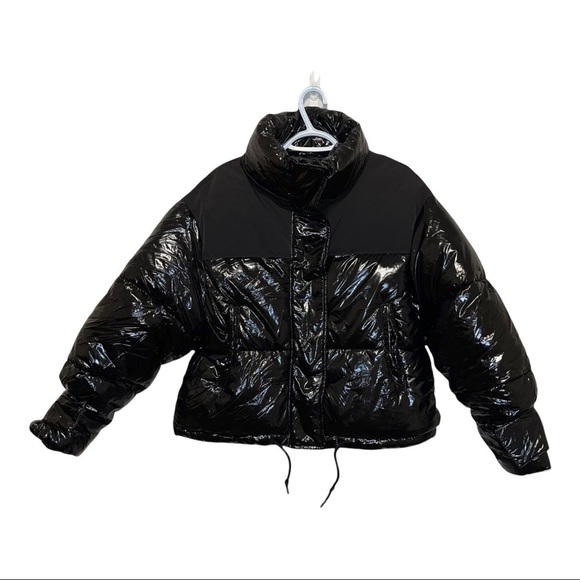 Zara Combination Puffer Black Jacket Woman Size S - Picture 3 of 10